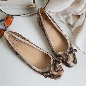 Stuart Weitzman snakeskin leather ballerina flat